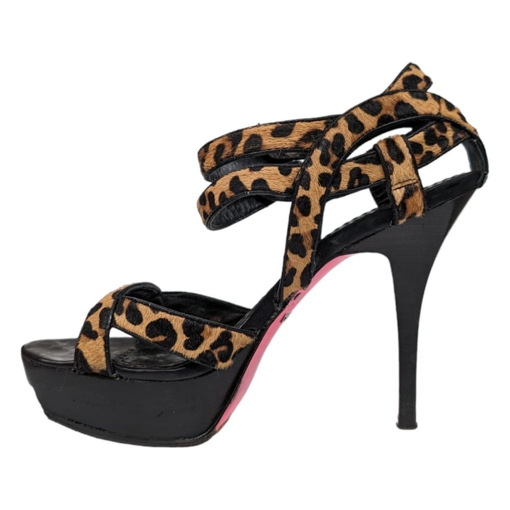 Betsey Johnson Caimile Platform Heels Womens Leopard Print Open Toe Size 7 - Picture 4 of 16